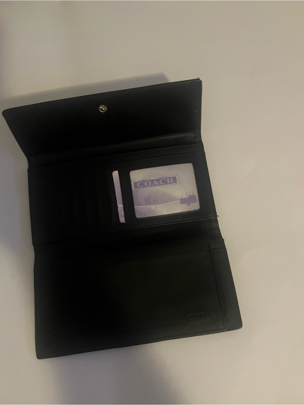 Coach Black Signature Foldover Phone Wallet Case